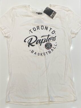 NBA Toronto Raptors White and Black Script Tee